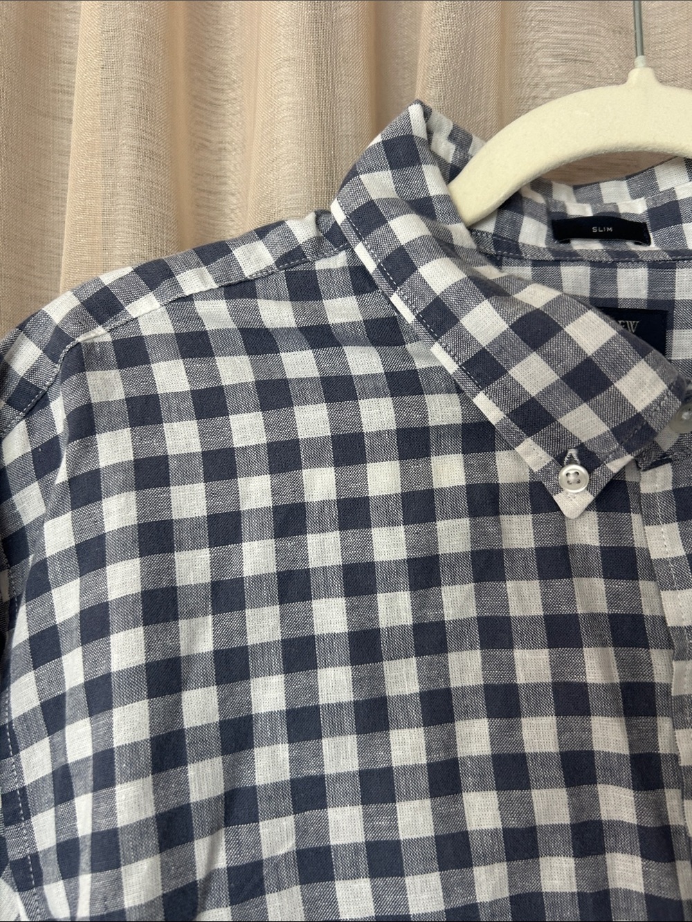 J Crew gingham button down shirt, xl
